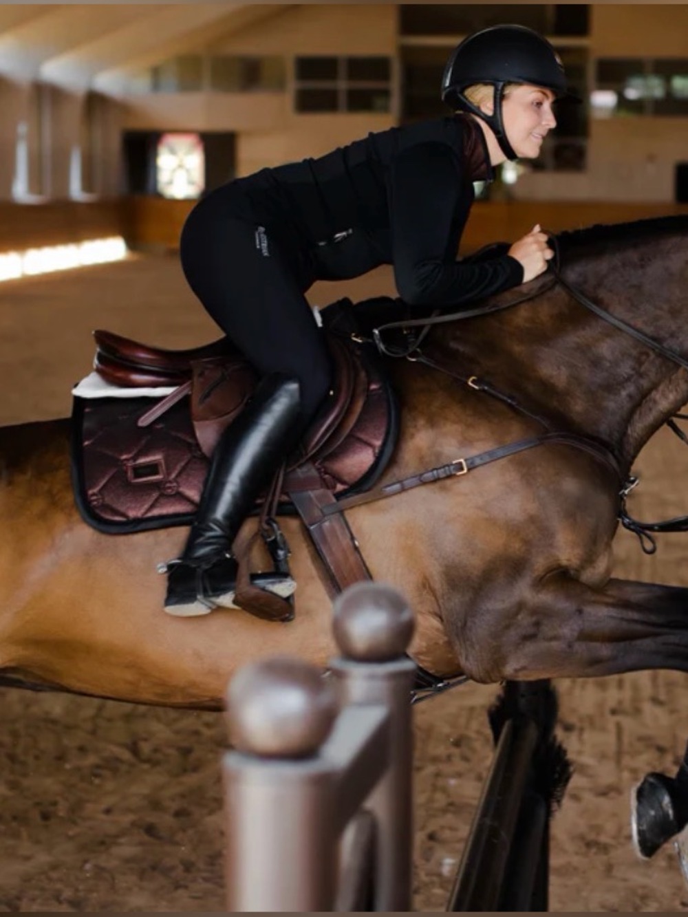 Equestrian Stockholm Quilted Metallic Mahogany Glimmer Saddle Pad - Full Size - Picture 5 of 14